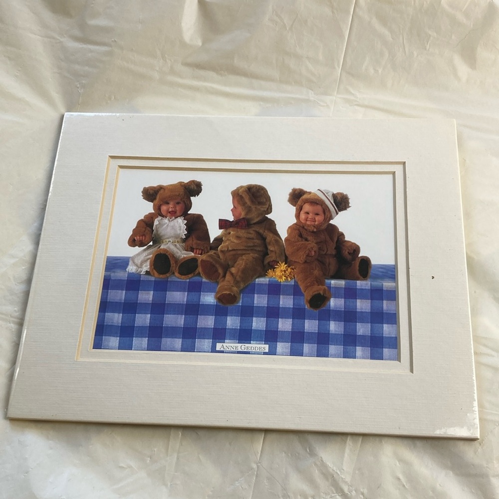Anne Geddes Teddy Bears - 4 8x10 framed Litho 1995